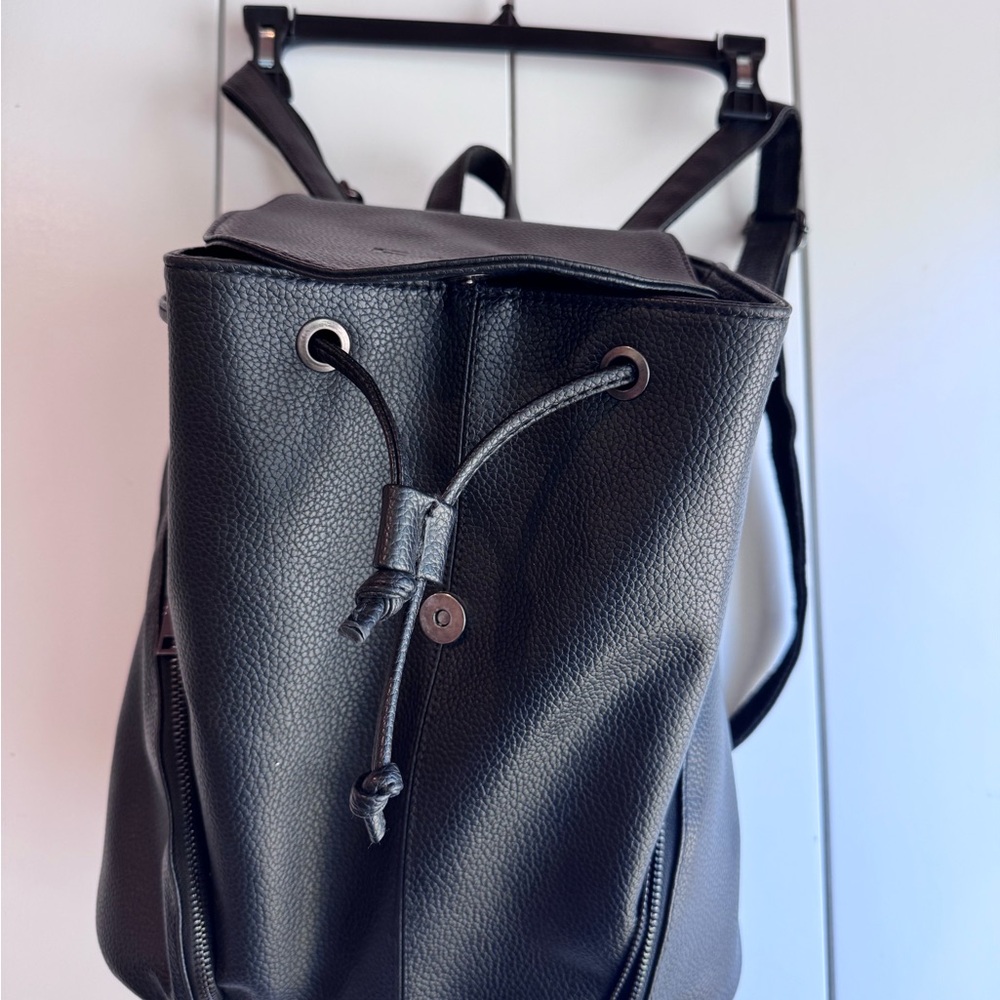Black Leather Backpack